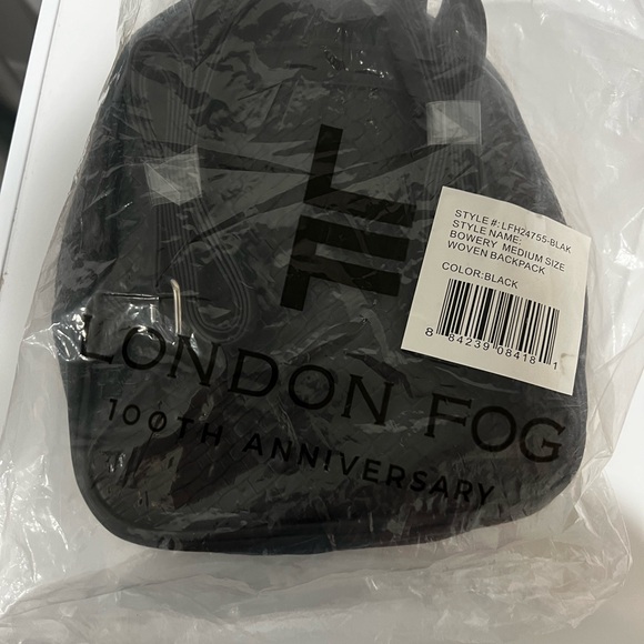 London Fog Black Woven Backpack
